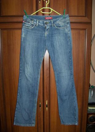 Синие классические прямые джинсы с потертостями 30 р pitstop1 фото