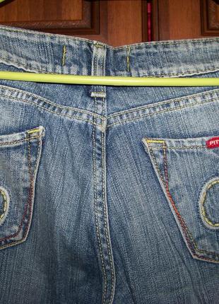 Синие классические прямые джинсы с потертостями 30 р pitstop5 фото