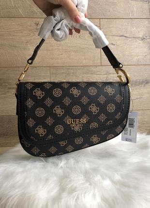 Женская сумка guess подковая коричневая dream оригинал