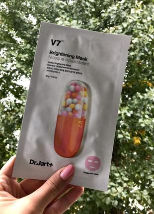 Тканевая маска с витаминами для ровного тона кожи dr.jart+ v7 brightening mask1 фото