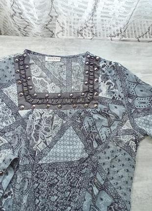 Женская серая блуза zomeno с квадратным вырезом2 фото