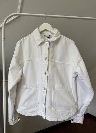 Куртка рубашка сорочка біла вітровка джинсова4 фото