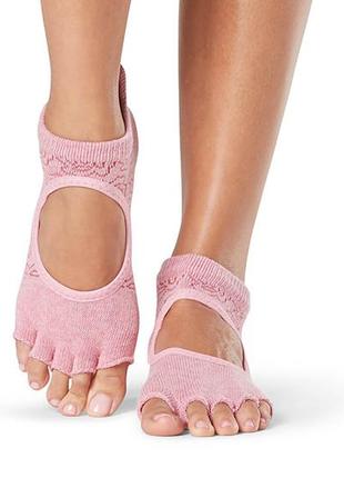 Носки для йоги toesox half toe bellarina grip azalea s (36-38.5)1 фото