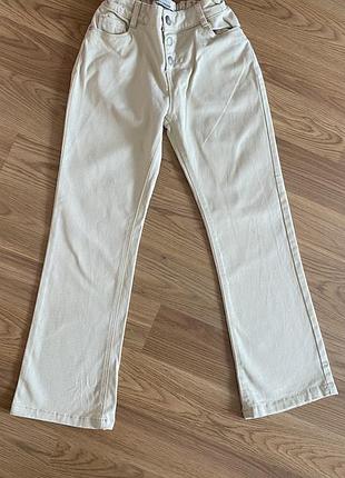 Джинси бежеві для дівчинки wide leg