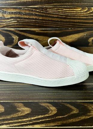 Adidas superstar bw3s slipon w'pink white' оригинальные кеды