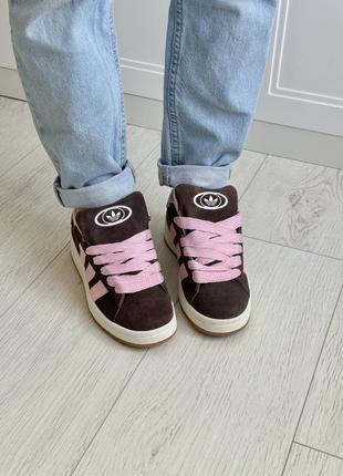 Кросівки жіночі adidas campus brown pink9 фото