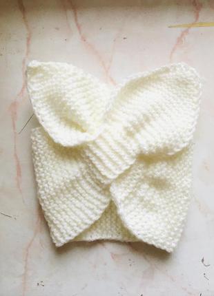 В’язана повязка солоха на голову для дівчинки