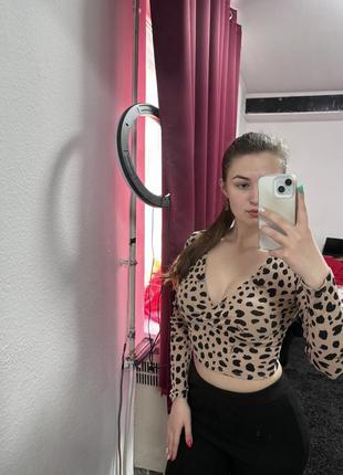 Tally weijl, h&m, трендовый топ, леопардовый топ, леопардовый укороченный лонг