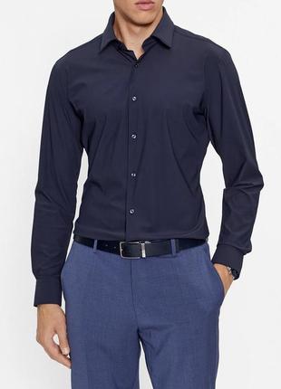 Сорочка оригінальна hugo boss оригінал рубашка синя оригинал l xl