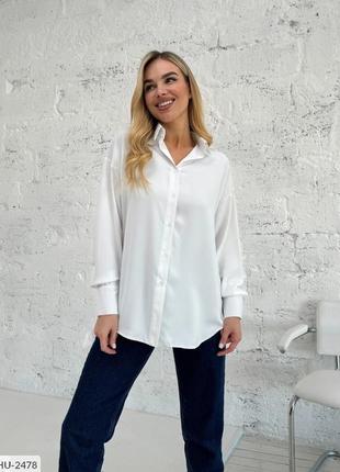 Рубашка женская деловая офисная базовая однотонная повседневная классический стиль размеры 42-48 арт 0014 фото