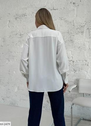 Рубашка женская деловая офисная базовая однотонная повседневная классический стиль размеры 42-48 арт 0018 фото