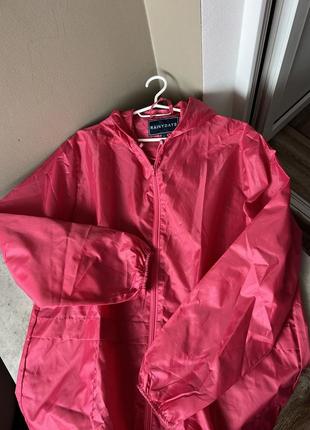 Розовая ветровка плащовка дождевик непромокаемая куртка легкая оверсайз s-2xl rainy days