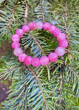 Магический браслет с натуральным камнем: бархатный агат и розовый кварц ❤️защита, любовь, счастье2 фото