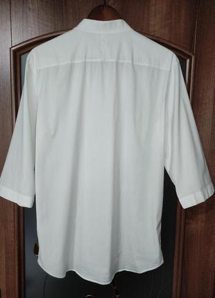 Белоснежная коттоновая рубашка / блуза cos (хлопок, полиамид, эластан)9 фото