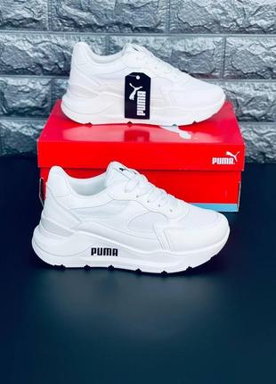 Кросівки жіночі puma, білі стильні кросівки пума новинка!8 фото