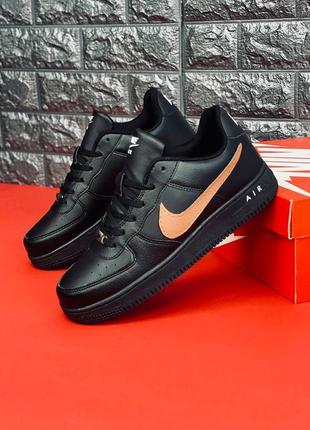 Кросівки nike force 1 чоловічі, чорні універсальні кросівки1 фото