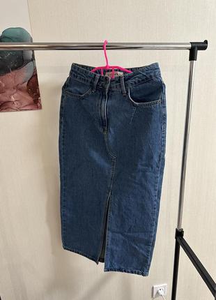 Актуальная джинсовая юбка1 фото