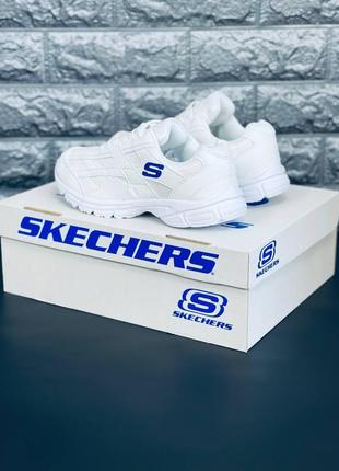 Skechers кросівки жіночі, якісні білі кросівки скечерс9 фото