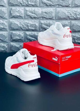 Кросівки жіночі puma coca cola, білі стильні кросівки пума7 фото