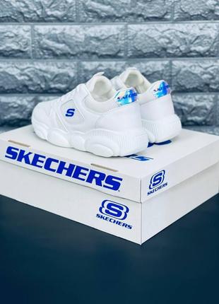 Підліткові кросівки skechers, спортивні білі кроси скечерс6 фото