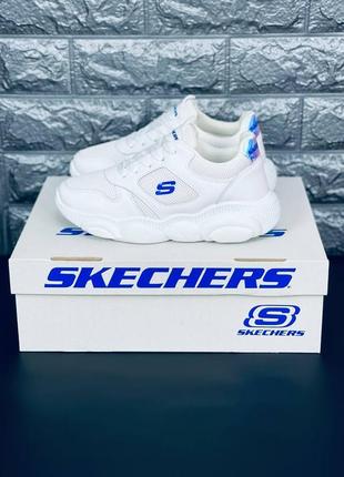 Підліткові кросівки skechers, спортивні білі кроси скечерс9 фото