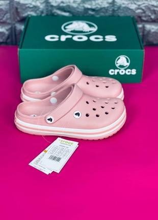 Crocs crocband шльопанці жіночі, рожеві шльопанці сланці крокси2 фото