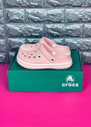Crocs crocband шльопанці жіночі, рожеві шльопанці сланці крокси4 фото