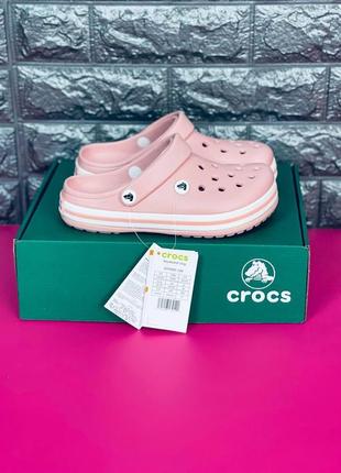 Crocs crocband шльопанці жіночі, рожеві шльопанці сланці крокси6 фото