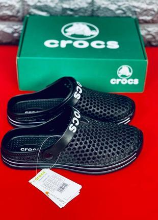 Шльопанці crocs чоловічі, чорні зручні шльопанці сланці капці