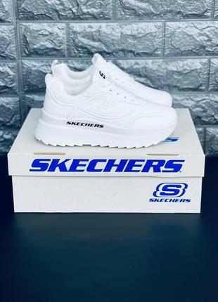 Skechers usa кросівки жіночі, білі повсякденні кросівки7 фото