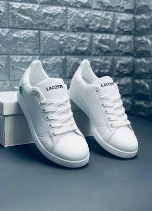 Lacoste кросівки чоловічі, білі повсякденні кросівки лакост1 фото