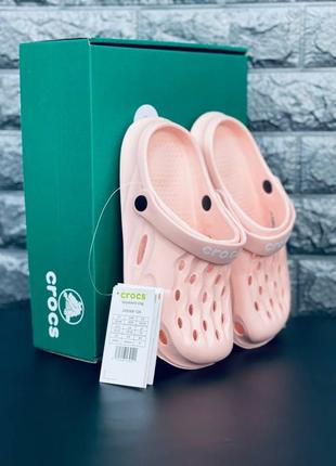 Шльопанці жіночі crocs, рожеві пляжні шльопанці сланці крокси5 фото