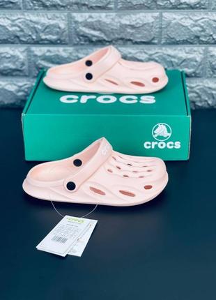Шльопанці жіночі crocs, рожеві пляжні шльопанці сланці крокси7 фото