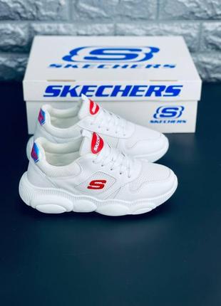 Кросівки skechers жіночі, білі літні кросівки скечерс3 фото