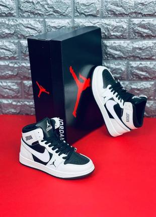 Чоловічі кросівки jordan retro 1, чорно-білі кросівки джордан2 фото