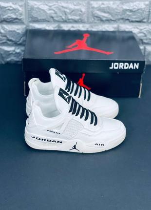 Jordan кросівки чоловічі, білі стильні модні кросівки джордан4 фото
