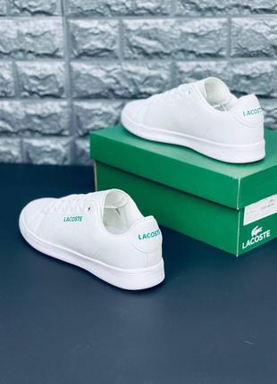 Lacoste кросівки чоловічі, білі універсальні кросівки лакост6 фото