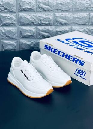 Кросівки жіночі skechers usa, білі зручні кросівки скечерс2 фото