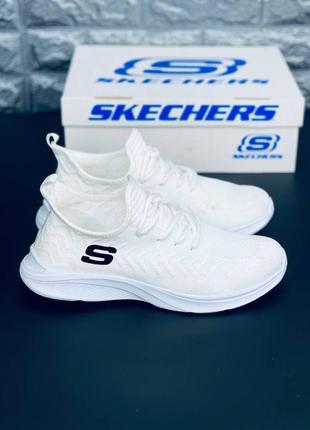 Кросівки чоловічі skechers, спортивні білі кросівки скечерс