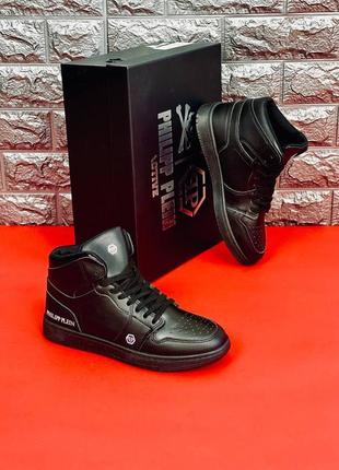 Кросівки philipp plein чоловічі, чорні класичні кросівки2 фото
