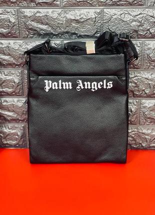 Сумка через плече palm angels, месенджер із натуральної шкіри