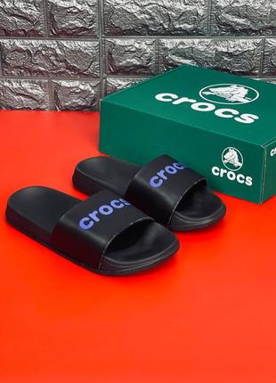 Шльопанці crocs жіночі, чорні пляжні шльопанці сланці капці