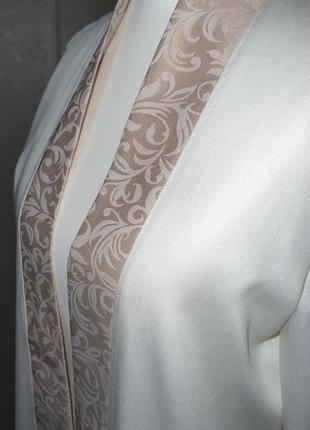 Длинный кремовый кафтан накидка халат lacreccita couture4 фото