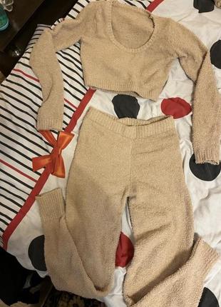 💛🧡shein плюшевий костюм двійка