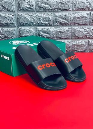 Шльопанці чорні чоловічі crocs, шльопанці сланці капці новинка!1 фото