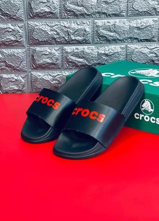 Шльопанці чорні чоловічі crocs, шльопанці сланці капці новинка!3 фото