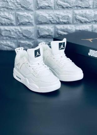 Чоловічі кросівки nike air jordan 4 retro, білі кроси джордан