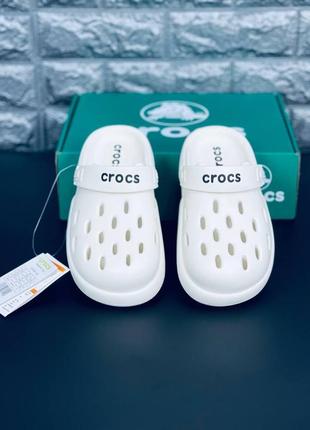 Шльопанці crocs жіночі, білі повсякденні шльопанці сланці капці