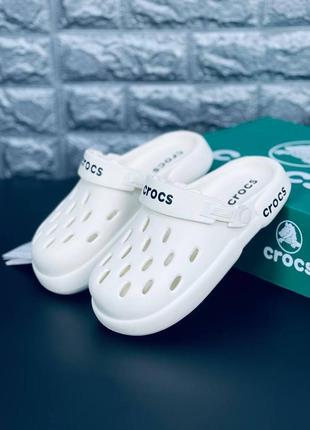 Шльопанці crocs жіночі, білі повсякденні шльопанці сланці капці3 фото