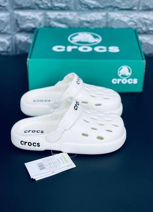 Шльопанці crocs жіночі, білі повсякденні шльопанці сланці капці6 фото